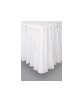White Rectangular Plastic Table Skirt