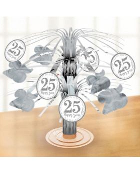 Sparkling Silver Anniversary Foil Centrepiece