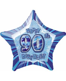 Blue Glitz Star 90 Foil Party Balloon