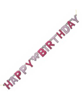 Pink Glitz Happy Birthday Jointed Banner