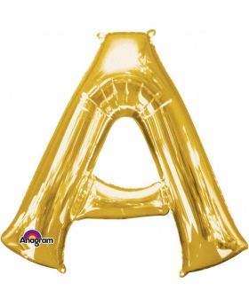 Letter A Supershape Gold Foil Balloon