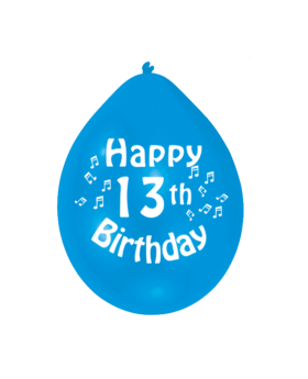 13th Birthday Latex Balloons 9", pk10