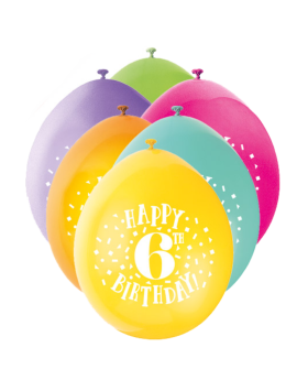 Happy 6th Birthday Latex Balloons 9"