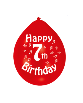 7th Birthday Latex Balloons 9"