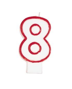 red and white candle 8
