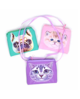 Pastel Printed Purse with Shoulder Strap
