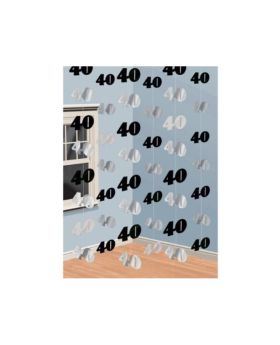 Black & Silver 40th String Decoration