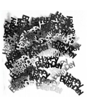 Black Glitz Happy Birthday Party Confetti