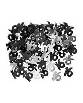 Black Glitz 16 Party Confetti