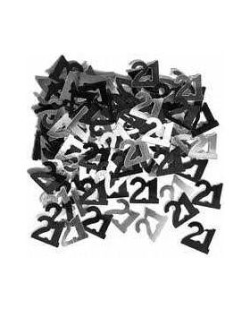Black Glitz 21 Party Confetti