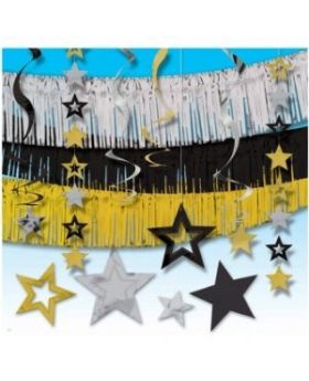 Black, Silver & Gold Giant Room Decorating Kit