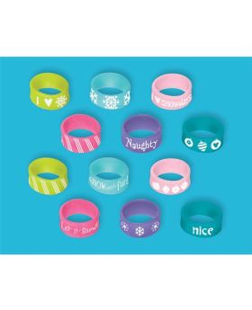 Christmas Attitude Rings, pk12