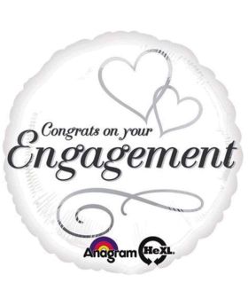 Two Hearts Engagement Foil Balloon 18"