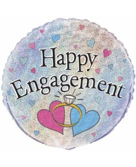 Happy Engagement Prismatic Foil Balloon 18"