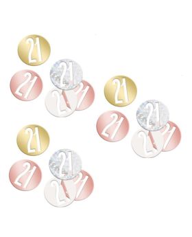 Glitz Rose Gold Age 21 Confetti 14g