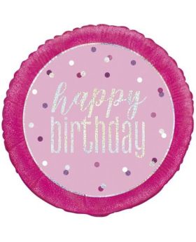 Pink Happy Birthday Balloons