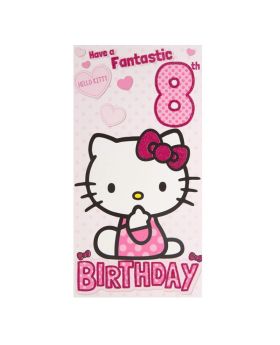Hello Kitty Age 8 Birthday Card 