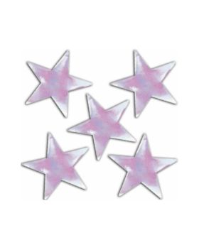 5 Iridescent Foil Cutout Stars