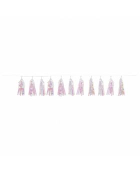 Iridescent Foil Tassel Garland, 9 ft