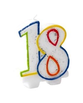 Multicolour 18 Party Cake Candle 