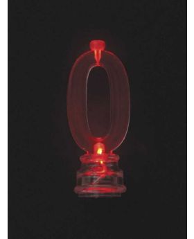 Colour Changing Flashing Candle Holder, Number 0, with 4 Candles