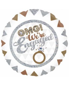 OMG! We're Engaged Holographic Foil Balloon 18"