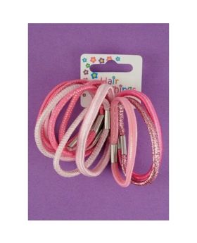 Hair Elastics Pink Mix 14pk