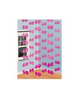 Pink Shimmer 40th String Decoration