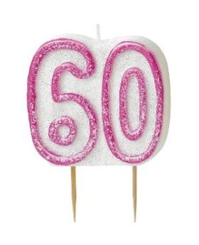 Pink Glitz 60 Party Candle