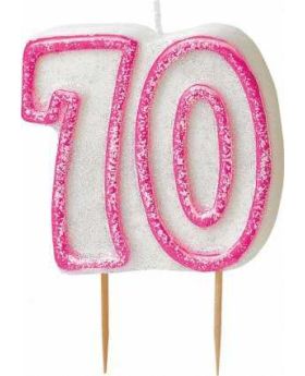 Pink Glitz 70 Party Candle