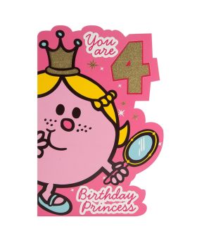 Little Miss Princess Birthday Card age 4