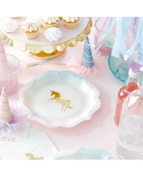 We ♥ Unicorns Paper Plates, pk12