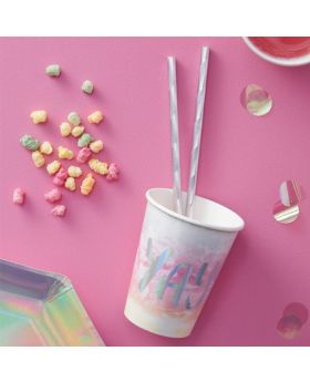 8 Iridescent Rainbow Party Cups