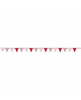 Red Dot & Stripe Paper Flag Banner - 12ft