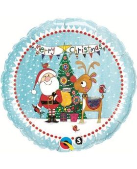 Santa & Rudolph Foil Balloon 18"