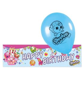 Shopkins Party Foil Banner and Balloons
