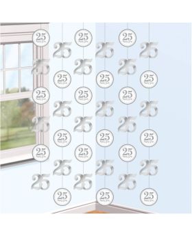 Sparkling Silver Anniversary Prismatic String Decoration