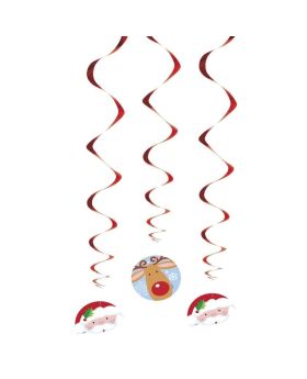 Snowman Santa & Reindeer Hanging Decoration