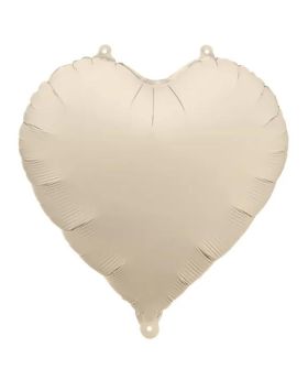 Light Warm Grey Heart Foil Balloon 18"