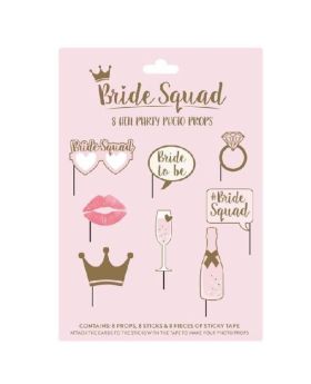 Bride Squad Photo Props, pk8