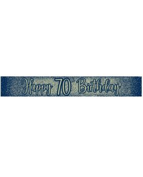 70th Birthday Navy and Gold Foil Banner