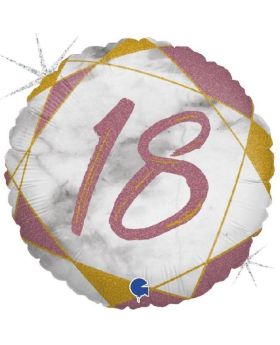 Rose Gold Marble Mate 18th Birthday Foil Balloon 18"