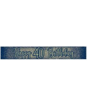 40th Birthday Navy and Gold Foil Banner