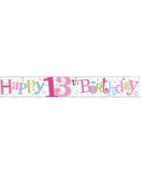 Age 13 Girl Foil Banner 2.5m