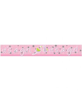 It's a Girl Holographic Foil Banner 2.74m