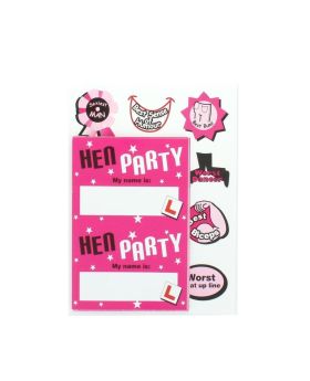Hen Night Stickers & Name Tags Set
