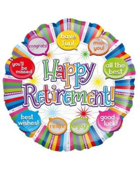 Happy Retirement Speech Bubble Foil Balloon 18"