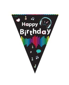 Music Media Birthday Bunting 3.9m