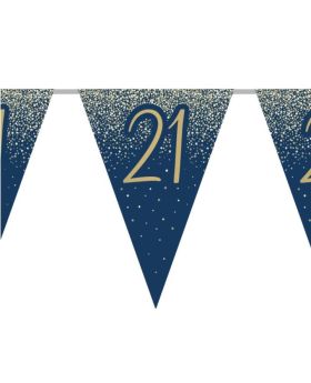 21st Birthday Navy and Gold Flag Banner