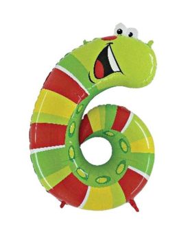 Age 6 Caterpillar Supershape Balloons 40"